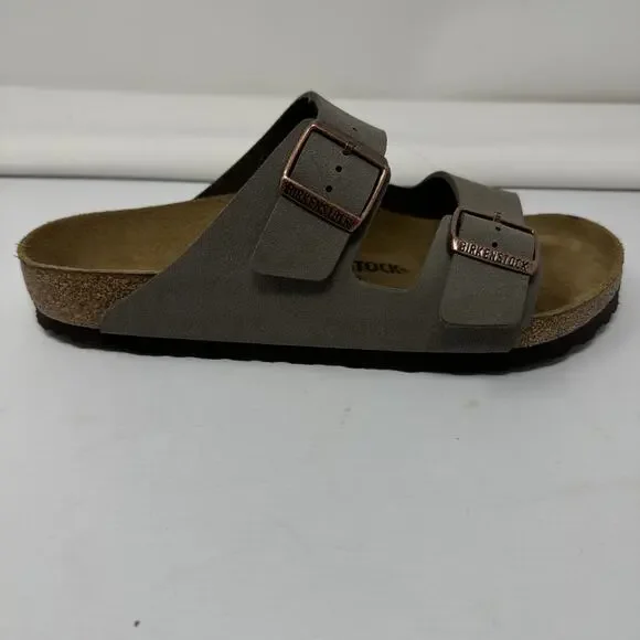 Birkenstock Arizona Slippers Birko Flor Nubuck Stone Size 41 - Picture 8 of 11